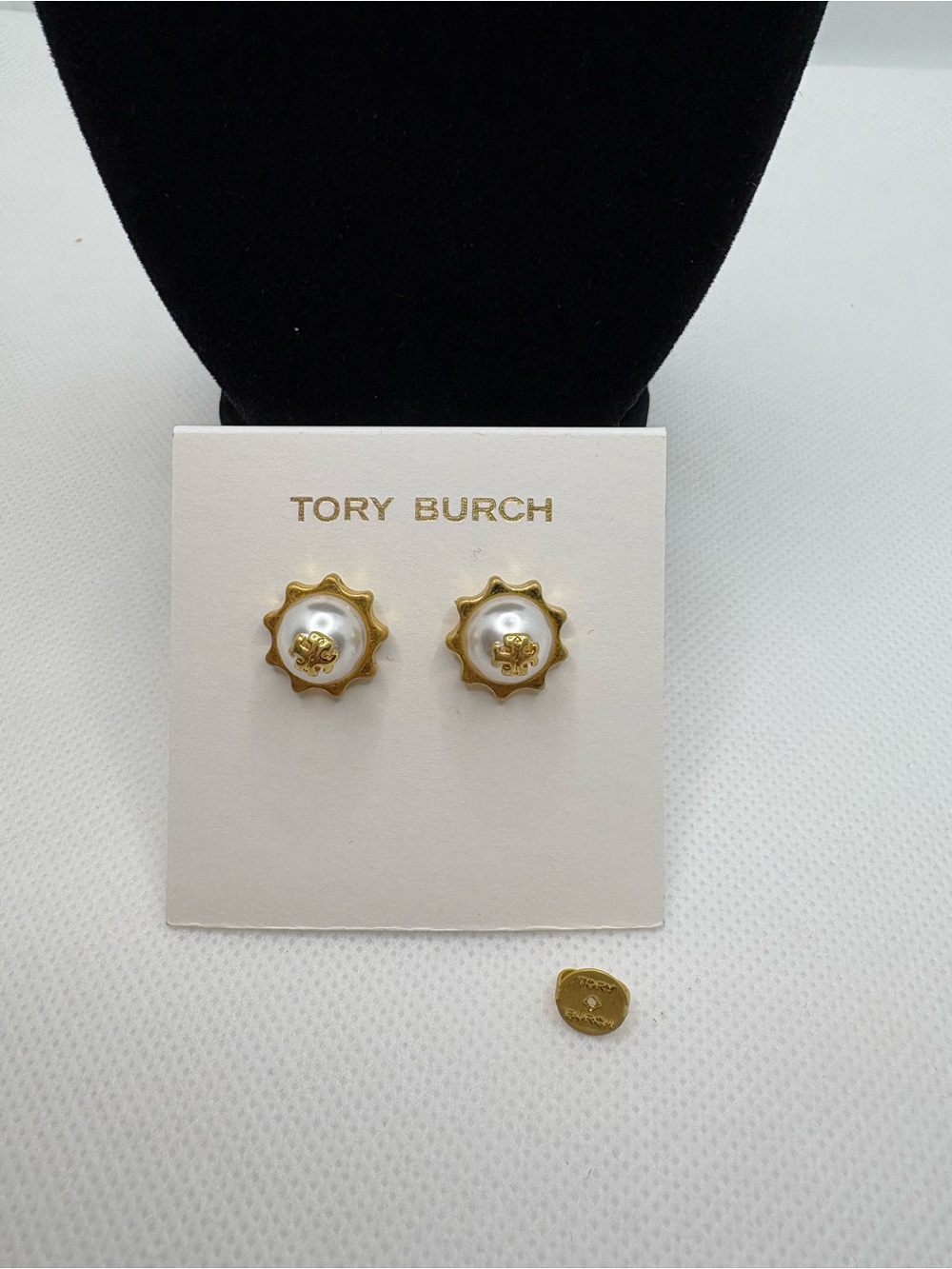 Tory Burch Gold Logo Round Stud Button